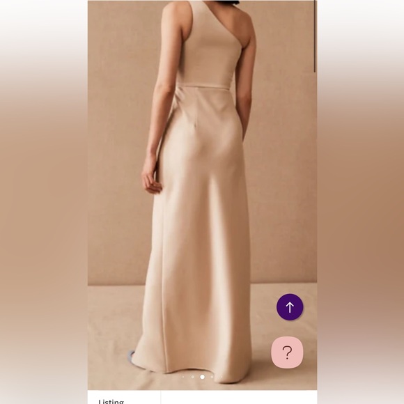 BHLDN Elegant One-Shoulder Cream Dress NWT - Picture 10 of 10